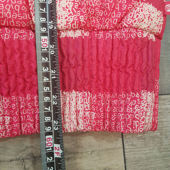 Adidas Neo Womens Plaid Duck Down Puffer Jacket Medium Pink Check Funky BNWT - Picture 14 of 15